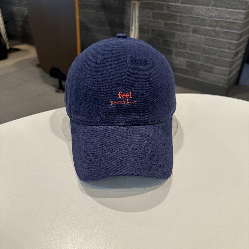 Han Style Alphabet Embroidered Cotton Baseball Cap With Sun Protection For Casual Wear