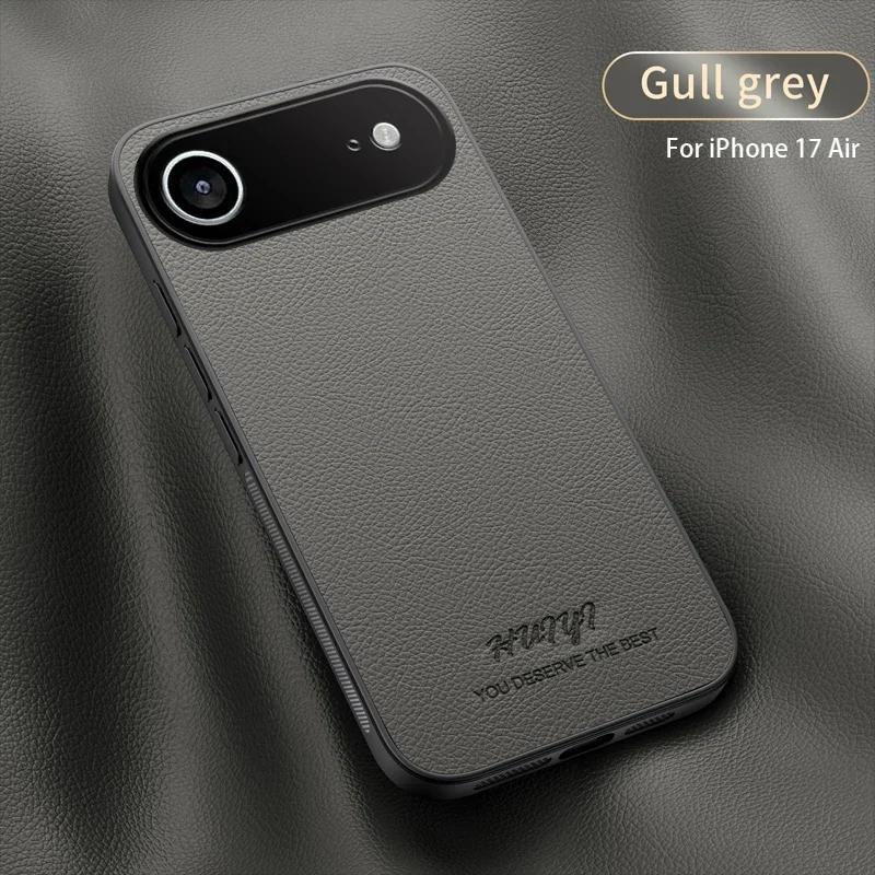 Car Magnetic Cover for Iphone 17 Pro Max 17 Air Luxury Leather Matte Soft Frame Protective Back Case for Iphone 17 16E 16Promax