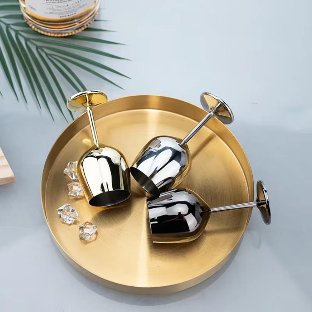 Rust-resistant Mini Stainless Steel Wine Glass Drop-resistant Tall Cup Durable Goblet  Restaurant