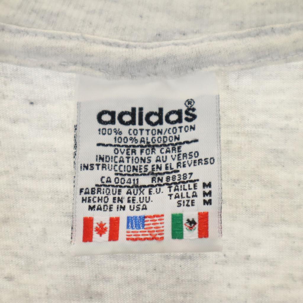 Adidas 90s Made In USA Old Trefoil Logo Short Sleeve T-shirt M Gray Men's Used