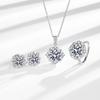 2026 Jewelry Designer Luxury Atmospheric Eight Hearts and Eight Arrows Zircon Ring Earrings Necklace Set