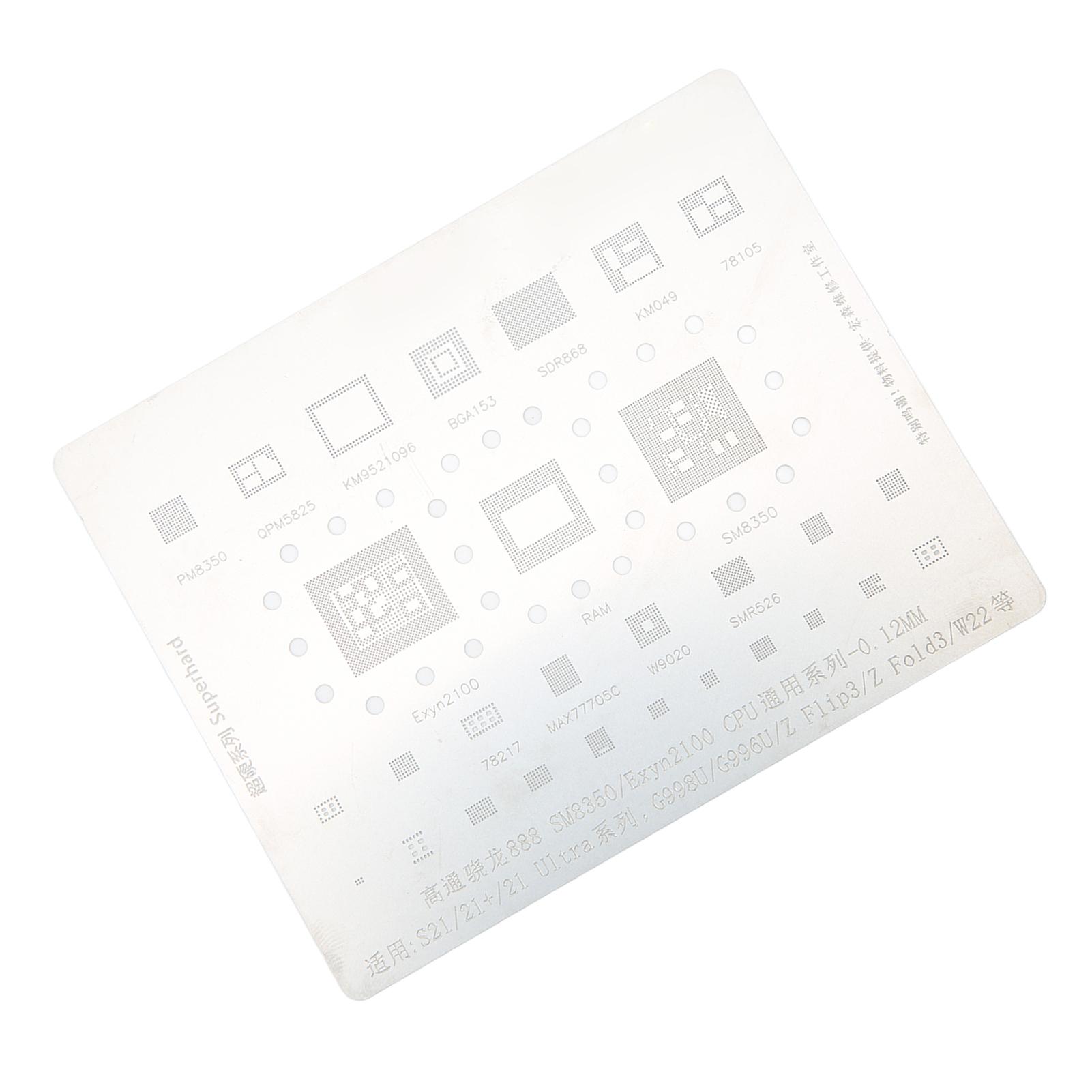 

BGA Шаблон для реболлинга Точное позиционирование Быстрая посадка припоя Шаблон для реболлинга CPU для серии S21 S21+ S21 Ultra