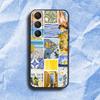 European Amalfi Coast Lemon Phone Case For Samsung S 25,24,23,22,30,21,10,9,Ultra,Plus,Lite,FE,4,5G Black Soft Case