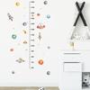 Space Rocket Growth Chart Wall Stickers, Cartoon Planets Height Measure Decal for Kids Room Nursery Decor