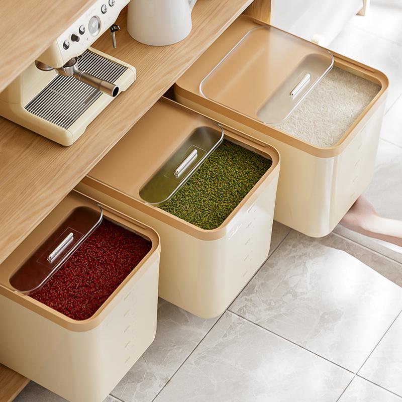 Large Capacity Insect- & Moisture-Proof Rice & Flour Storage Container with Push-Pull Lid