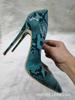 Stil stilvoll einfach High Heel leichte Öffnung grünes Schlangenmuster spitze Zehenspitze sexy dünne High Heels Einzelne Schuhe