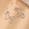 Minimalist Metal Irregular Hollow Pendant Earrings For Women Punk Gold Color Geometric Statement Earring Charm Ear Jewelry