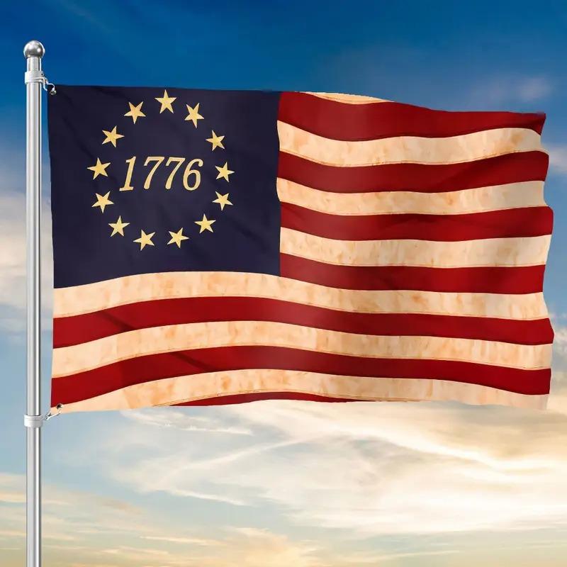 Vintage 1776 Betsy Ross Amerikanische Flagge Banner Fahne - 91,44 x 152,4 cm, Historische Patriotische Heimdekoration, 13 Sterne Wandbehang USA Banner - Perfekt für Ce 60x90cm red