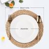 Natural Woven Water Hyacinth Place Mats Round Braided Straw Table Mats for Dining Table Large Plate matWoven Placemats