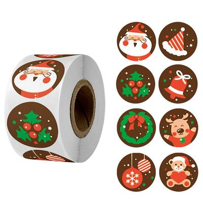 500 adesivi/rotolo Adesivi di buon Natale Albero di Natale Il sacchetto di caramelle Adesivo sigillato Confezione regalo di Natale Etichette Decorazioni Capodanno