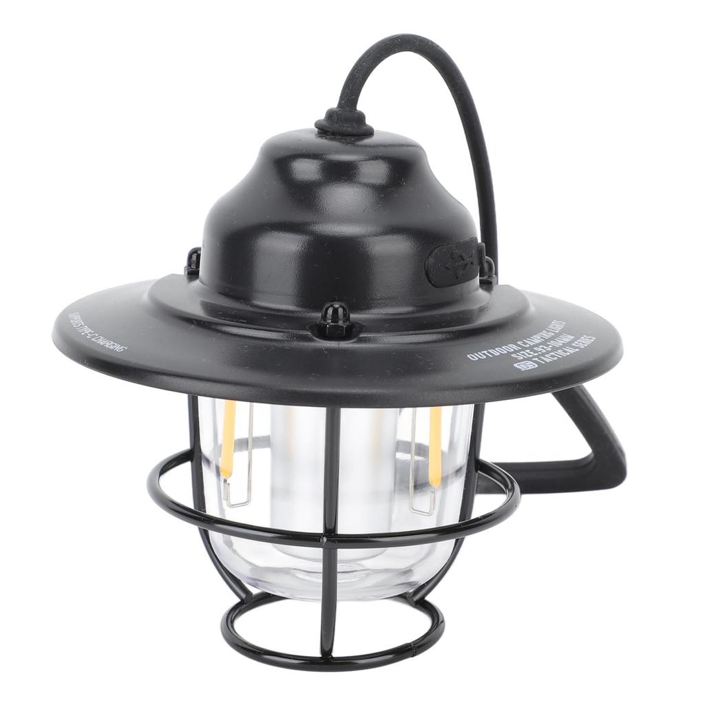 LED Camping Lantern Waterproof 1200MAH 2.0W Stepless Dimming Vintage Rechargeable Camping Lantern