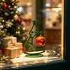 Small Entrance Holiday Displays 3D Printed Christmas Tree Desktop Ornament, Decorative Hollow Figurine with DIY Table Decor Stable Base for
