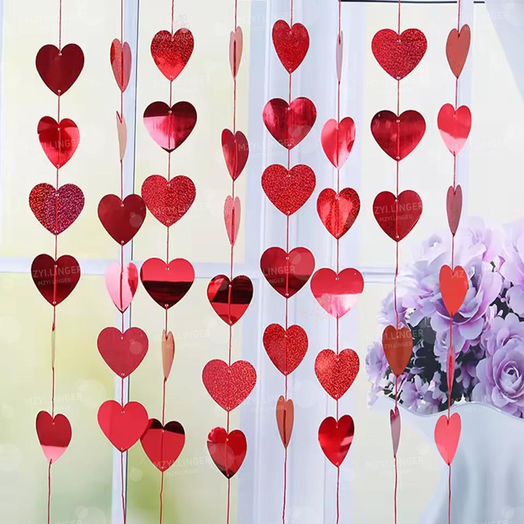 Golden ILOVEYOU Letter Balloon Set Love Pendant Decoration Red Heart Balloon for Valentine's Day Proposal Wedding Birthday Decor