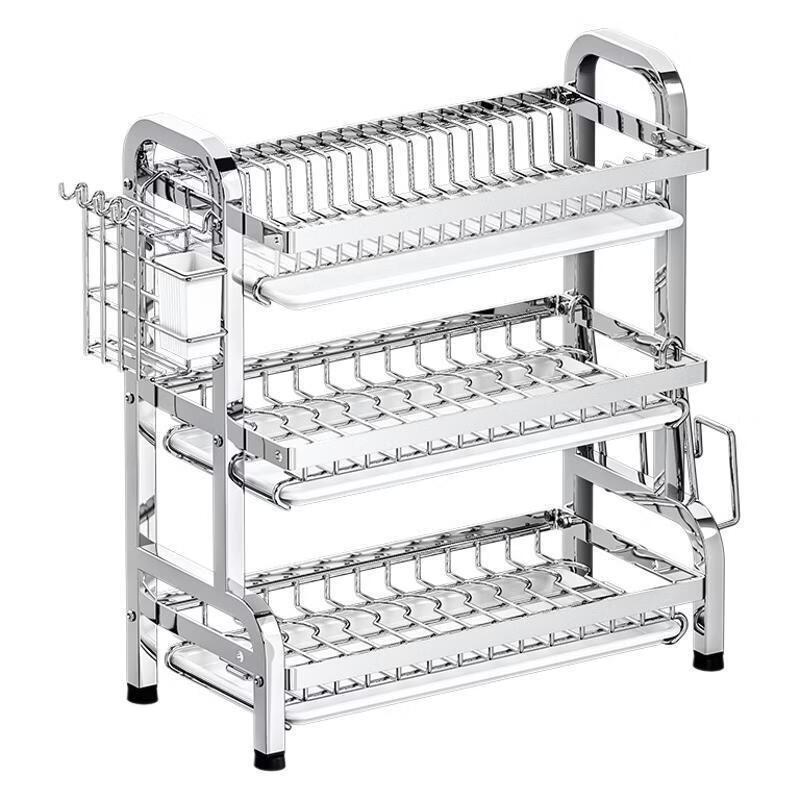 Yuzhuxun Nordic Style Double-Layer Stainless Steel Dish Drying Rack