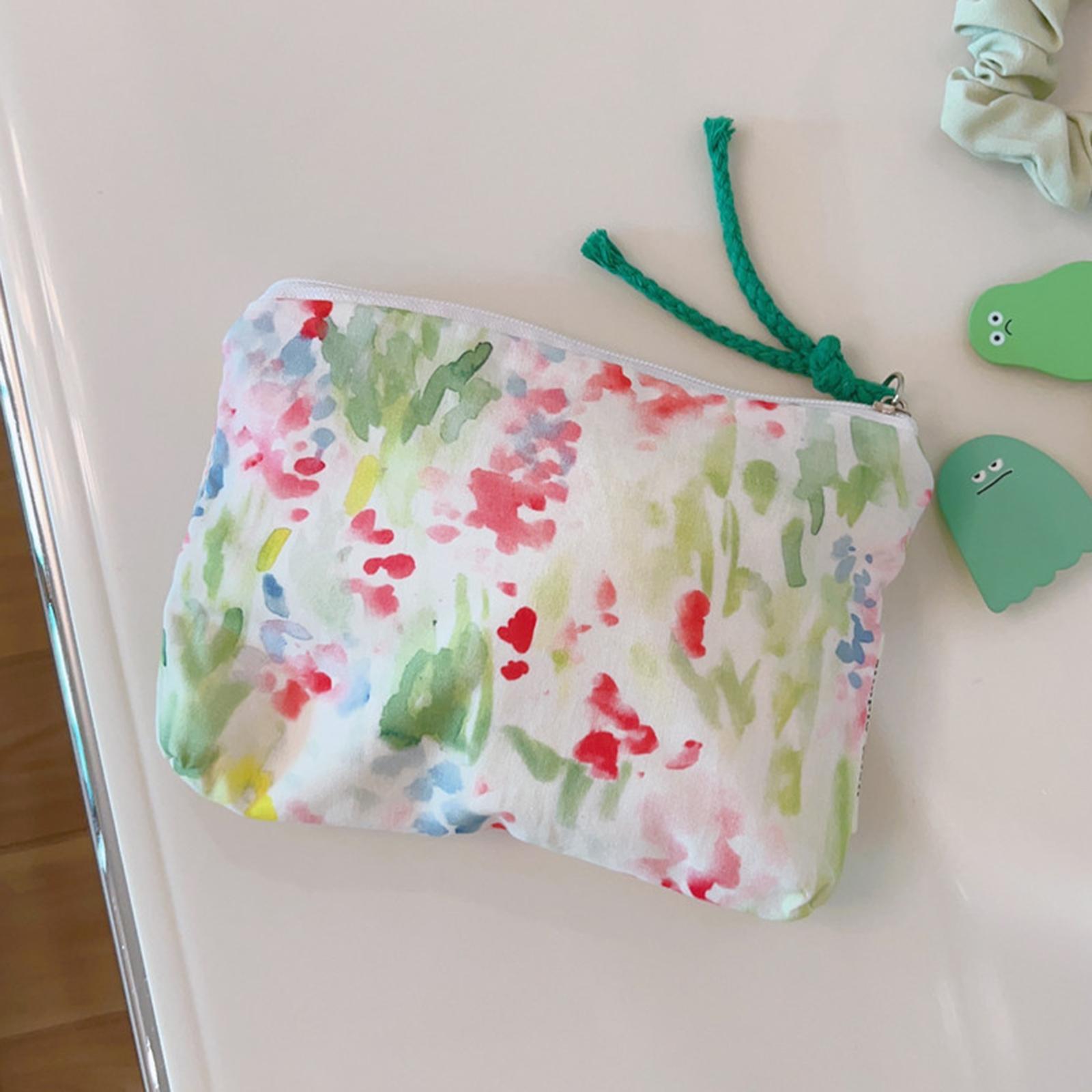 

Pattern Cosmetic Organizer Coin Key Storage Bag Cotton Cloth+Canvas Makeup Pouch for Toiletries Watercolor Painting