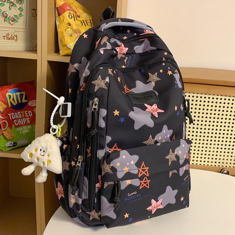 Schoolbag Children Elementary School Girls Junior High School Students College Students Large Capacity Star Backpack