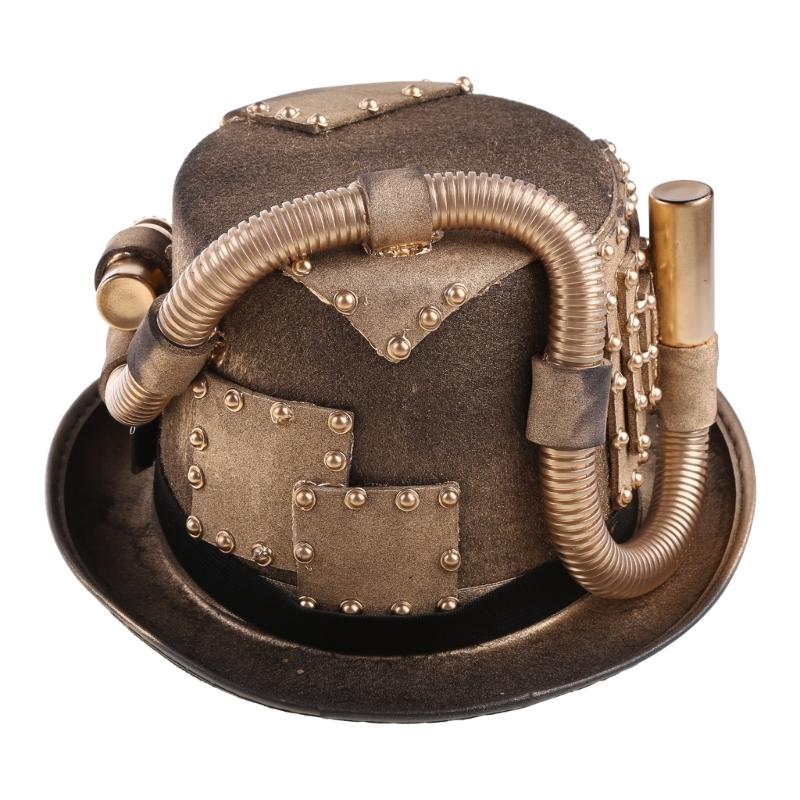 Gay Top Hat Steampunk Top Hat With Goggles Black Halloween Top Hat Carnival