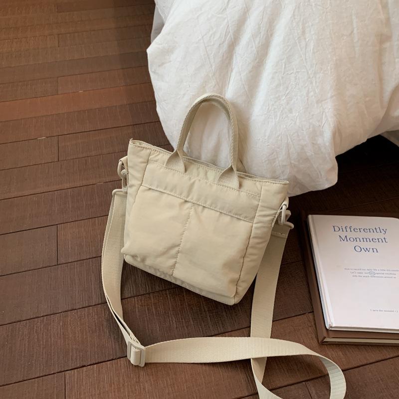 

Simple casual hand carry tote bag women s new niche design fashionable versatile shoulder messenger bag бежевый