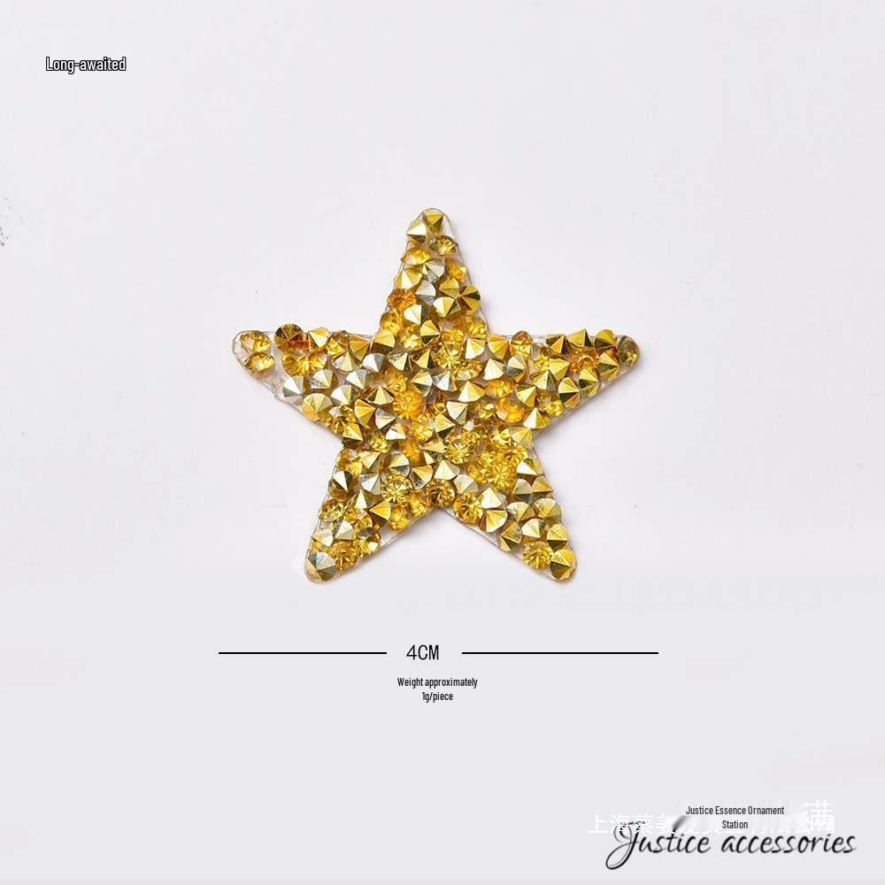 Five-Pointed Star Rhinestone Resin Patch for Shoes and Clothing