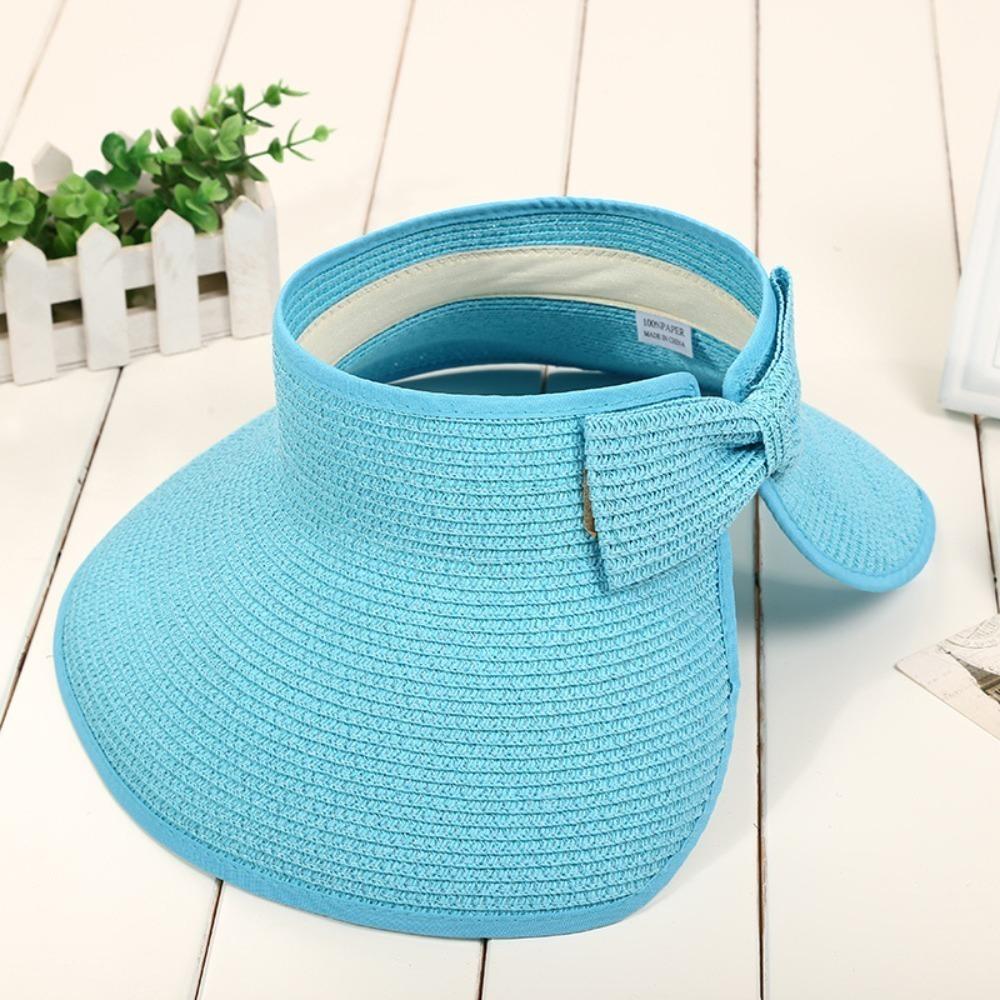 Fashion Anti-UV Summer Visors Hat Foldable Breathable Sun Hat Empty Top Wide Large Brim Empty Top Hat Woman