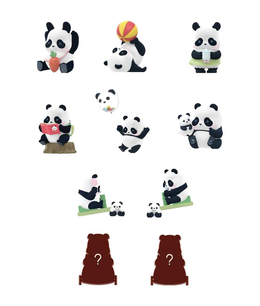 52TOYS BLINDBOX PANDA ROLL Barnehageserie PVC & ABS Samlefigurer, Eske med 8