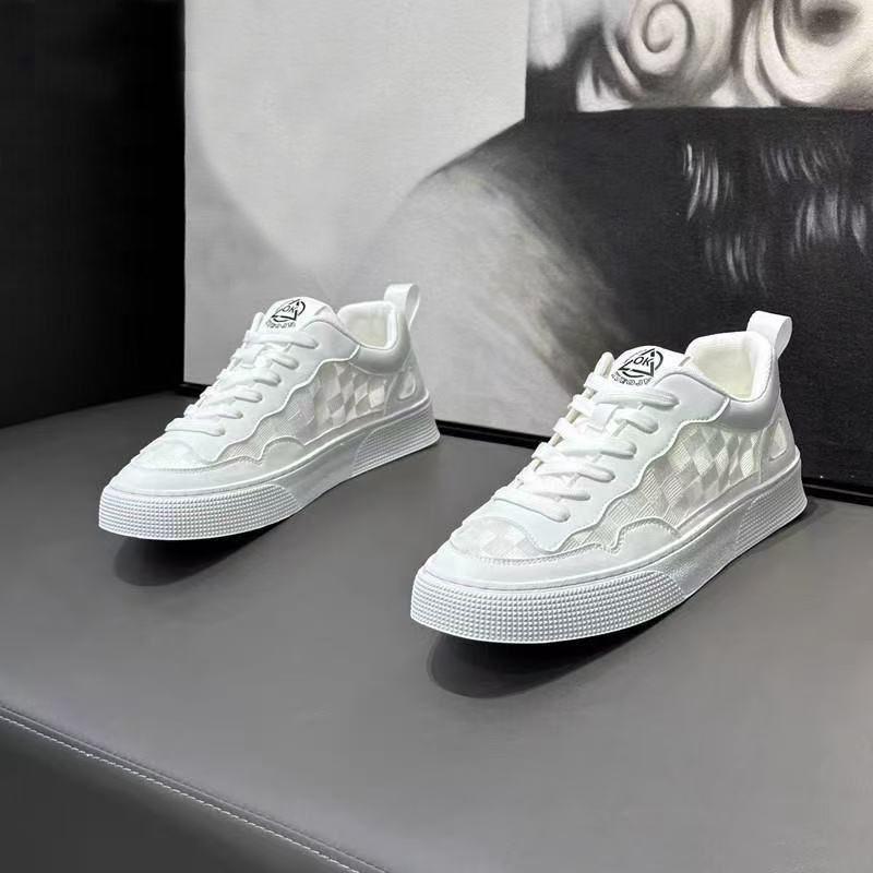 

Breathable mesh shoes ultra-light shoes men s spring and summer new board shoes trendy young and young versatile casual little white shoes 39 белый