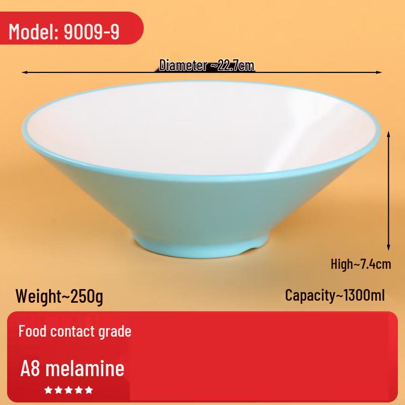 Jingbaodi 9-inch Tempered Melamine Noodle Soup Bowl (10-Pack)