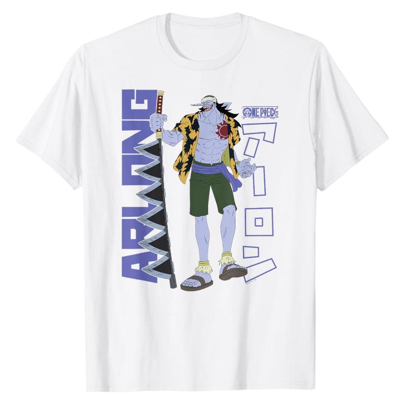

2026 Arlong One Piece TShirt Fishman Pirate Character Graphic Print Crew Neck 100 Cotton Trendy Casual Street Fashion Tops S