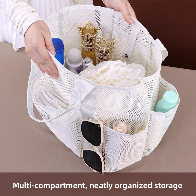 Beach Tote Bag With Mesh Material For Travel And Swimming Gear Storage
