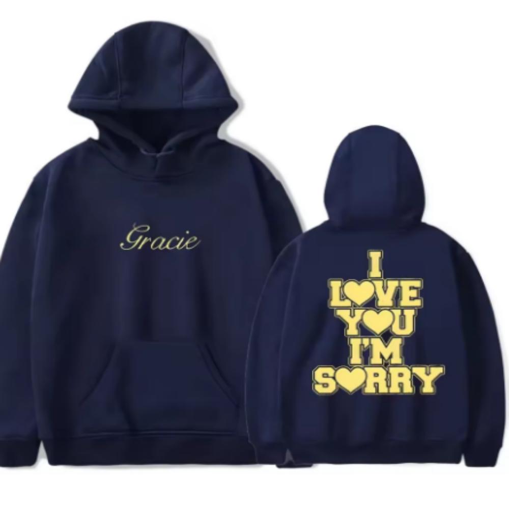 Cross Border  I LOVE YOU Printed Spring and Autumn Hoodie Sweatshirt Versatile Casual Couple Loose Top