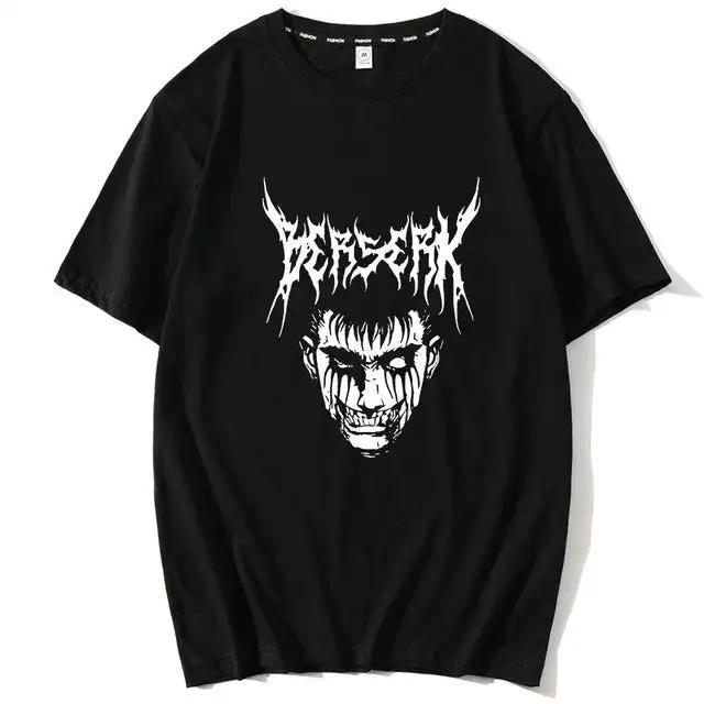 Berserk T-Shirt Men Women 100% Cotton Plus Size Daily Casual Graphic O-Neck Japanese Anime Oversized Streetwear Cool Unisex Tees