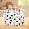 Corduroy Insulated Lunch Bags Large Picnic Food Pouch Floral Printed Insulation Lunch Box for Picnic  Work Travel