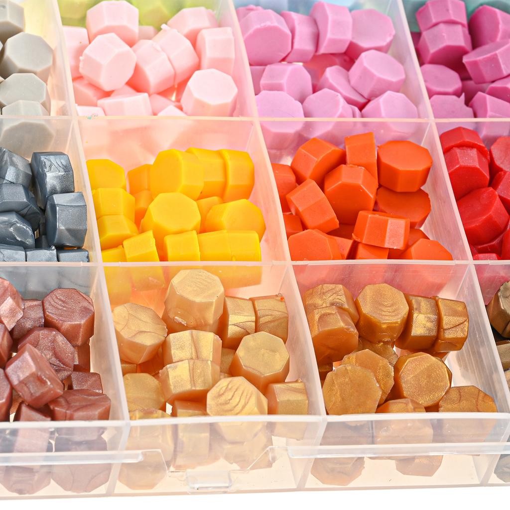 600Pcs/box 24 Assorted Color Sealing Wax Beads Ideal for Wax Seal Stamp Wedding Letter Envelope Decor Wine Bottle Wax Sealing