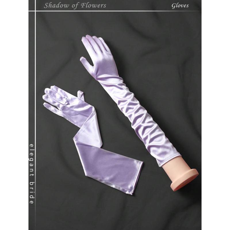 Mary Apparel accessories long satin fingerless gloves for women s weddings one-size
