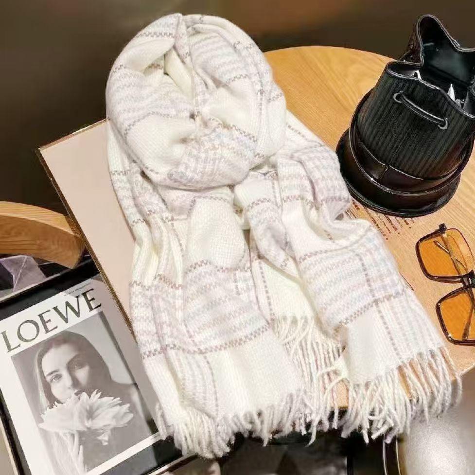 Rainbow Candy Beans Ideas Atmosphere Yarn New Korean Version Scarf Women's Winter Sweet Tassel Warm Imitation Cashmere Scarf