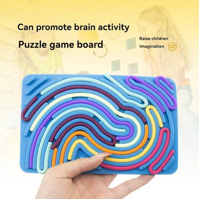 New Sensory Activity Board For Kid Busy Board Motor Skills Montessori Toy Relaxing Stress Colored Silicone Rod Travel Toy Gift