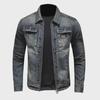 2024 Autumn Korean Trendy Men's Slim Retro Denim Jacket - Fashionable Casual Motorcycle Style