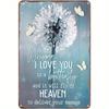 Metallposter Wandkunst Schmetterling Ich liebe dich Retro Vintage Küchen Deko
