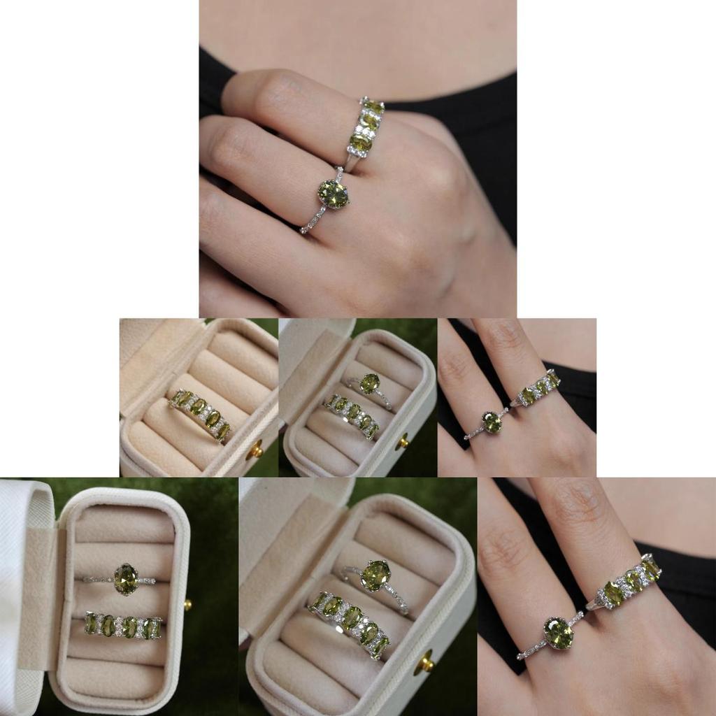 Chic And Sophisticated Olive Green Adjustable Ring For Trendy Women's Fashion Accessories