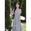 French Style Blue Summer Commuter Dress