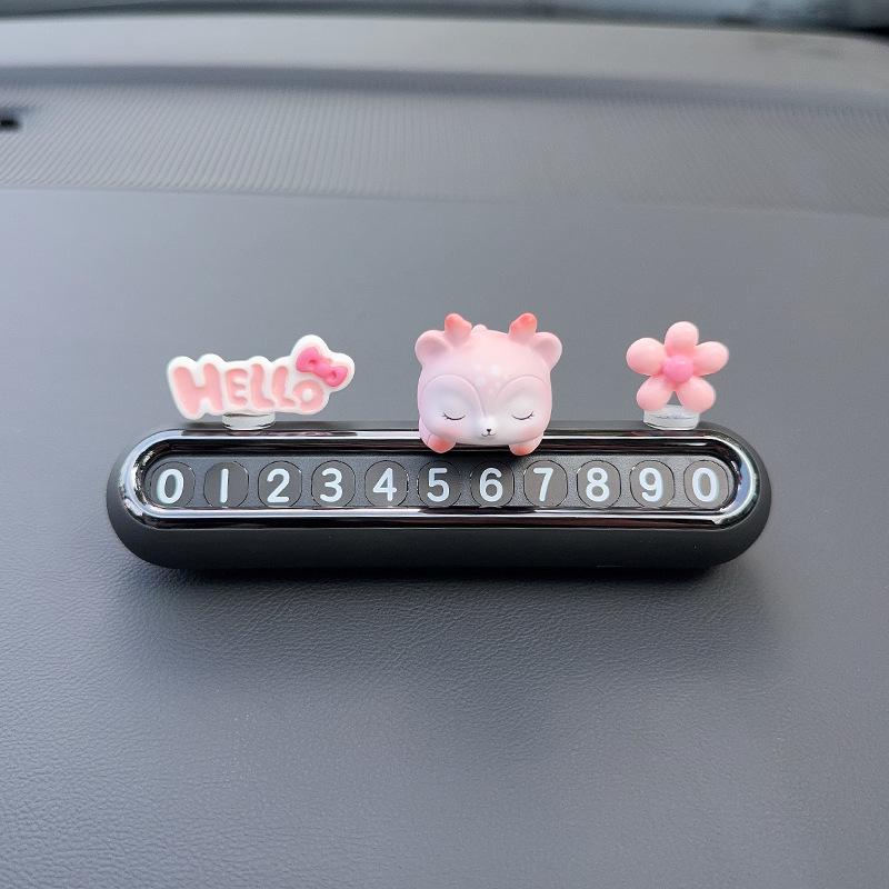 Cute Temporary Parking Phone Number Plate for Car Interior