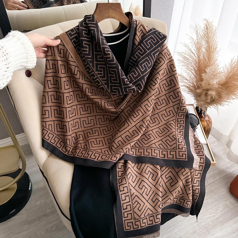Winter Warm Cashmere Scarf for Women Luxury Pashmina Blanket Thick Shawl Wrap Neckerchief Fashion Bufanda Echarpe Poncho 