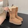Long Tube Thick-soled Snow Boots Women's Fur Integrated New Winter Tall Tube Piled Thickened Wool Knight Boots