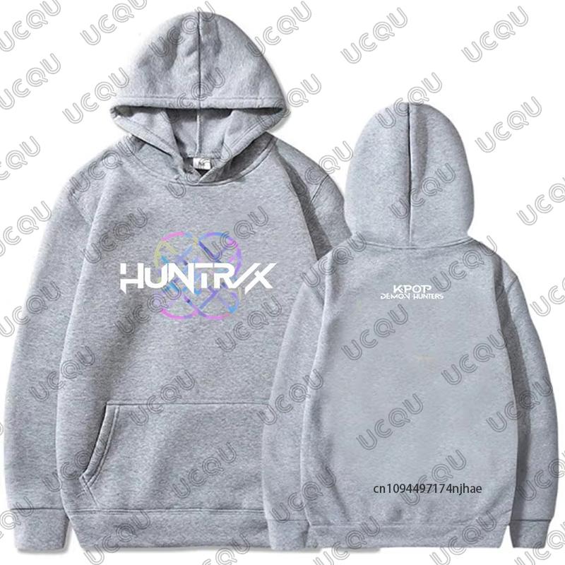 KPop Demon Hunters Huntrix Logo Movie Print Hoodie Women Men Autumn Winter Long Sleeve Pullovers Casual Loose Oversized Tops