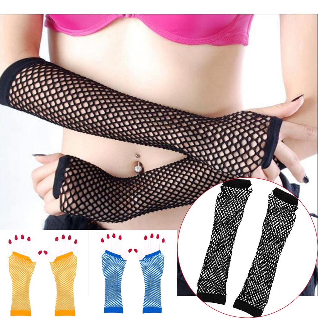 Fingerless nylon mesh gloves wrist elastic mesh gloves for girls women clothing