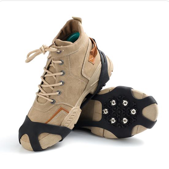 1 Pair Ice Cleats Crampons with 10 Studs Men Women Winter Outdoor Walking Ice Snow Traction Grips Non-slip Shoes Boot Spikes Grippers