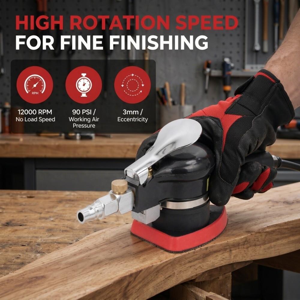 12000rpm Air Triangular Sander Triangular Pad Detail Sander Surface Finishing