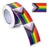 500 Pieces Gay Pride Stickers Valentine Rectangle Stickers Lgbt Love Rainbow Stripe Stickers for Lesbian Pride, Transgender Prid