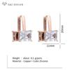 Fashion Double Sided Rectangle Cubic Zirconia Drop Earrings For Women Wedding Elegant Trendy Jewelry Gift