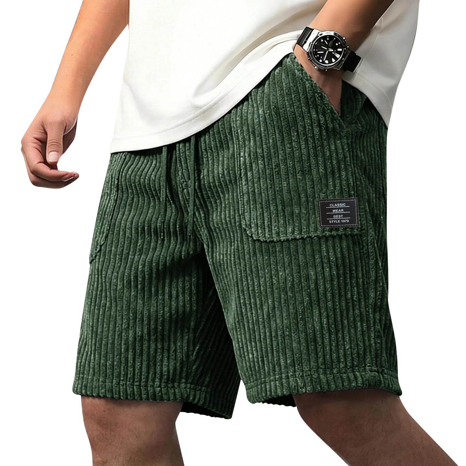 Men s Summer Loose Straight-Leg Beach Shorts Comfortable Shorts L армия зеленый